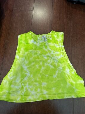 Lululemon Neon Lime Tie-Dye Cropped Tank